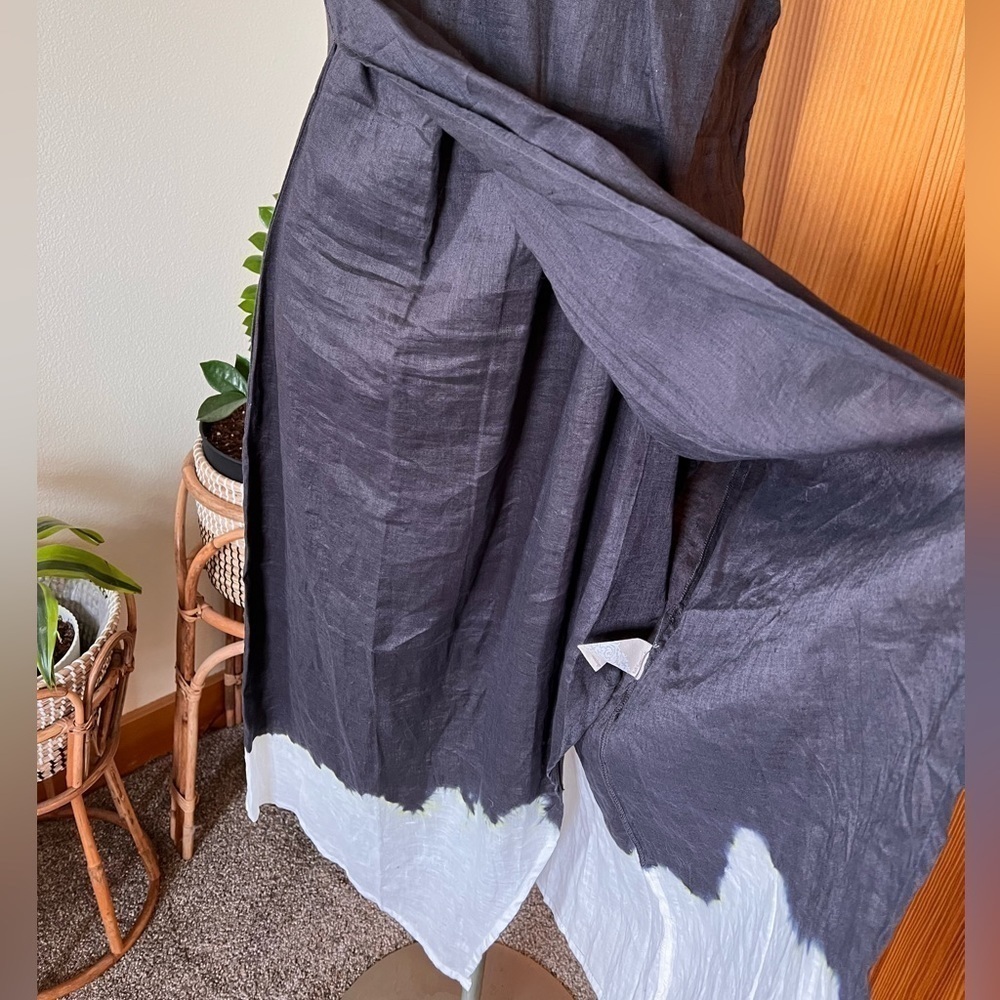 NWT Soft Surroundings Medium Linen Maxi Dress Dip Dyed - Picture 5 of 8